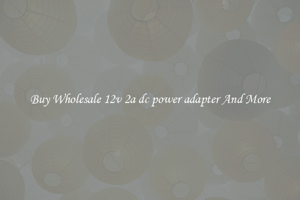 Buy Wholesale 12v 2a dc power adapter And More