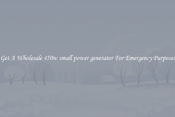 Get A Wholesale 450w small power generator For Emergency Purposes