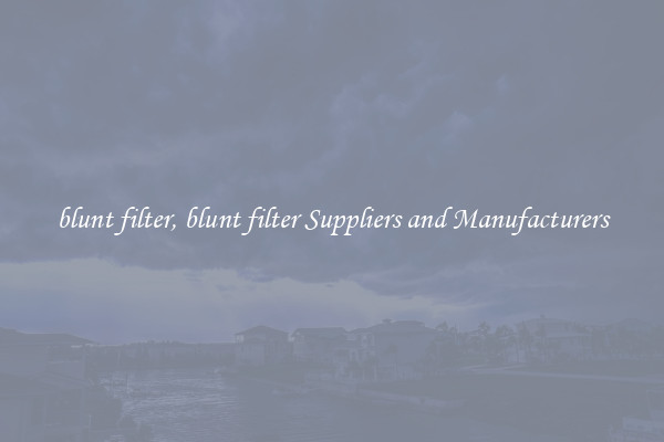 blunt filter, blunt filter Suppliers and Manufacturers