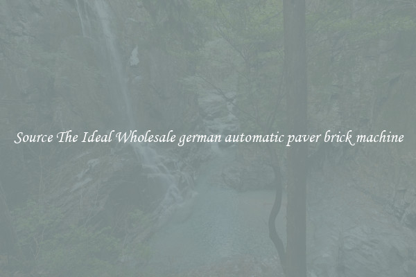 Source The Ideal Wholesale german automatic paver brick machine