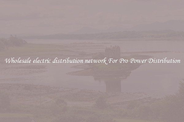 Wholesale electric distribution network For Pro Power Distribution